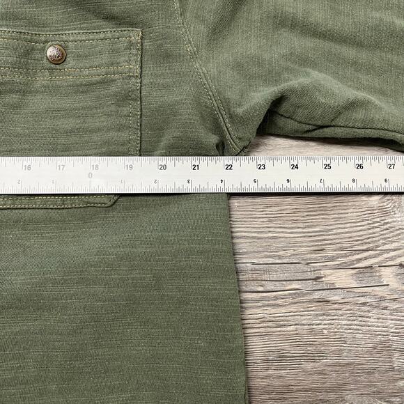 Vintage 90s The Territory Ahead Green Tan Mens L Snap Button Tactical Sweatshirt - Picture 6 of 8